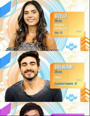 Gizelly, Guilherme, ou Pyong estão no paredão do BBB20. Vote na enquete