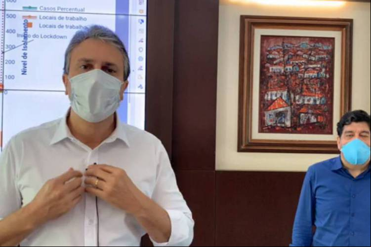 Camilo Santana e Cabeto em transmissão ao vivo