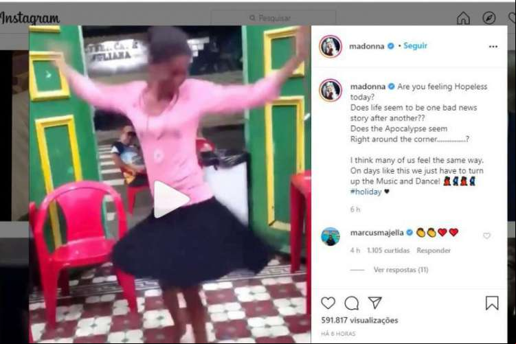 Madonna publica vídeo de brasileira Marina da Silva de Manaus dançando "Holiday" de sua autoria