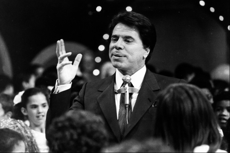 Silvio Santos durante gravação de programa do SBT,