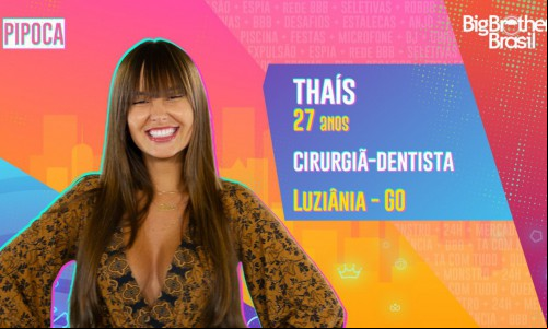 Thaís é participante do BBB21, do grupo Pipoca