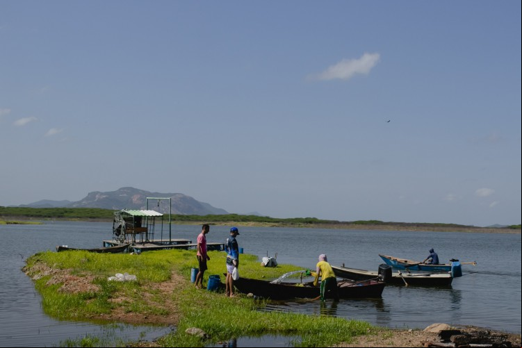 AÇUDE CASTANHÃO é o maior reservatório do Ceará. Volume atual é de 8,36%. Foto feita em março de 2021.