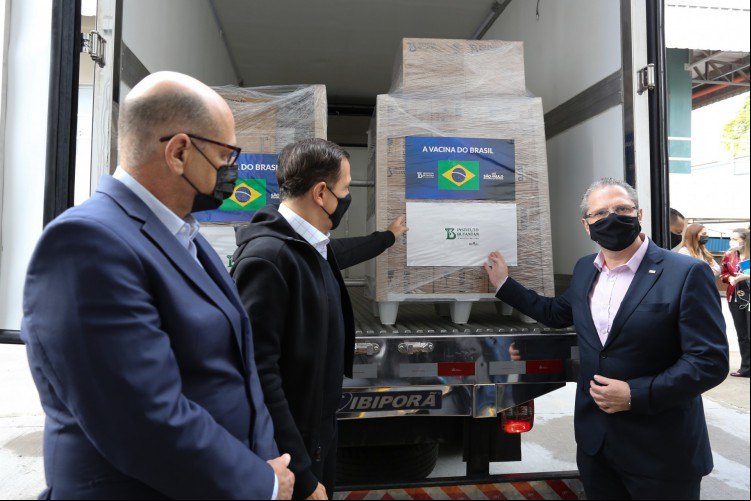 O Governador do Estado de São Paulo João Doria durante a Liberação de novas doses da Coronavac para o PNI no Instituto Butantan no dia 30 de abril. 