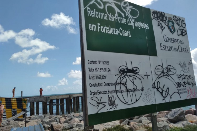 Obras de realização da Ponte dos Ingleses