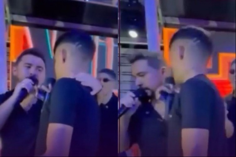 Momento em que Xand Avião retira o humorista Cremosinho do palco; cantor se arrependeu e pediu desculpas