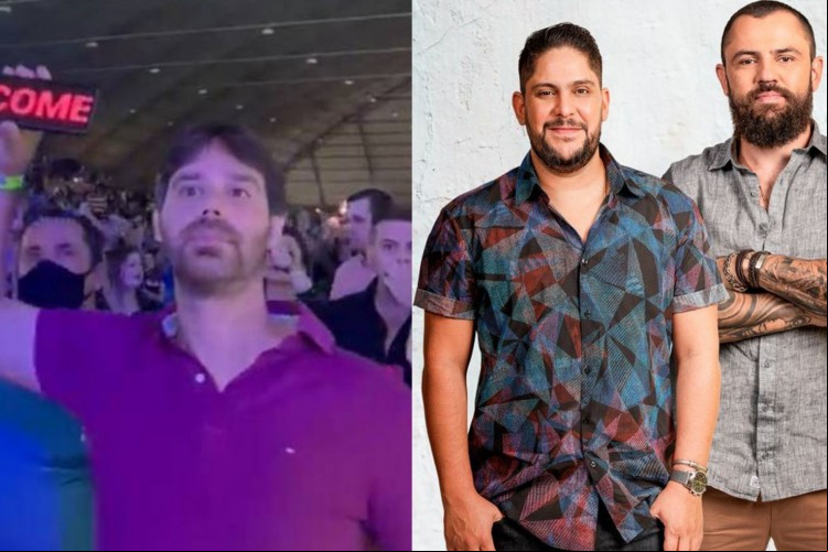 Homem viraliza com recado para Mateus, da dupla Jorge & Mateus, durante show