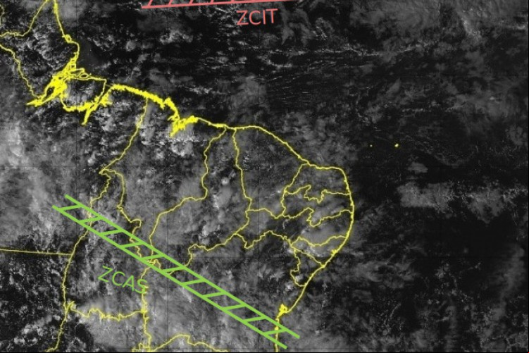 A Zona de Convergência do Atlântico Sul está causando as fortes chuvas na Bahia