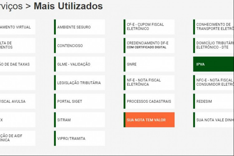 Procure e clique em IPVA