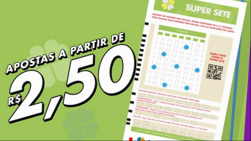 Resultado da loteria Super Sete, concurso 696, hoje, quarta-feira, 21 de maio de 2025 (21/05/25). O prêmio é de R$ 750 mil 