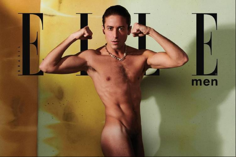 Jesuíta Barbosa posa nu para a capa da Elle Men no Brasil