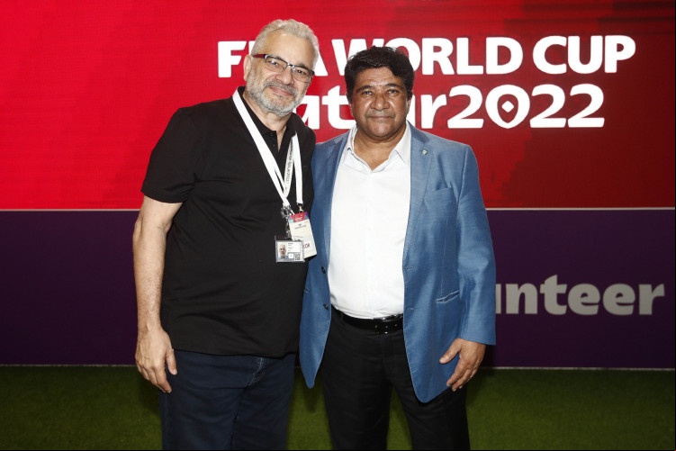 Mauro Carmélio, presidente da FCF, e Ednaldo Rodrigues, presidente da CBF, em Programa de Capacitação da Fifa das Federações Estaduais de Futebol, em Doha, no Catar Mauro Carmélio, presidente da FCF, e Ednaldo Rodrigues, presidente da CBF, em Programa de Capacitação da Fifa das Federações Estaduais de Futebol, em Doha, no Catar