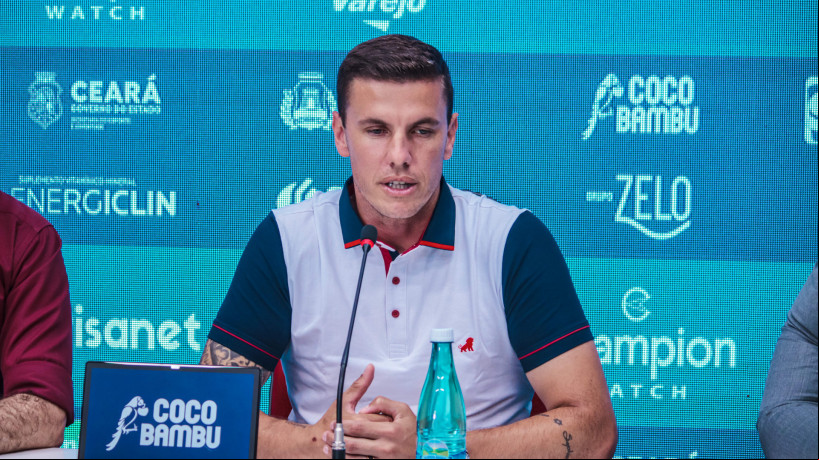 Assessor executivo de futebol Marcelo Boeck em entrevista coletiva de apresentação no Fortaleza