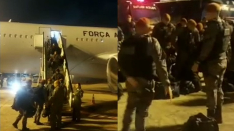Policiais embarcaram ainda durante a madrugada desta segunda-feira