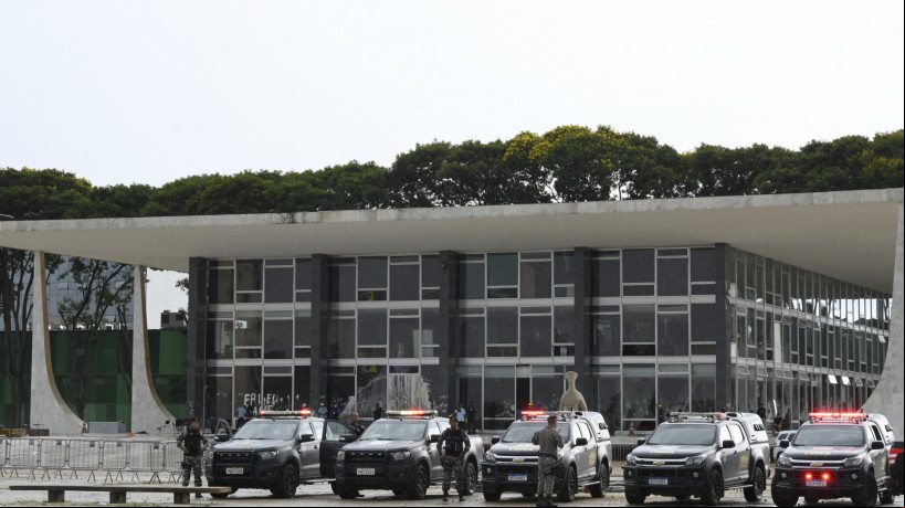 Força Nacional de Segurança na Praça dos Três Poderes, em Brasília
