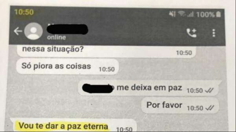 Homem utilizava aplicativo de mensagens para enviar ameaças à ex-companheira.