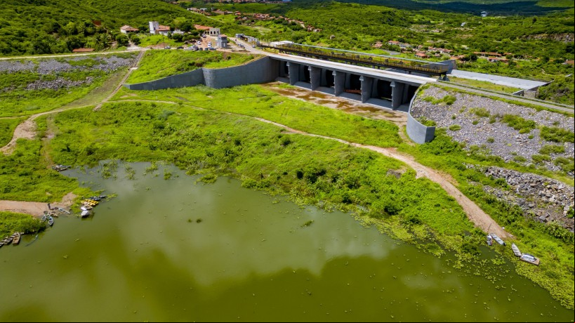 Situação do açude do Banabuiú durante a quadra chuvosa, em abril do ano ado