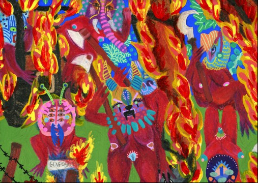 A capa do disco “Brasil Vermelho” foi realizada pela artista visual Sophia Pinheiro
