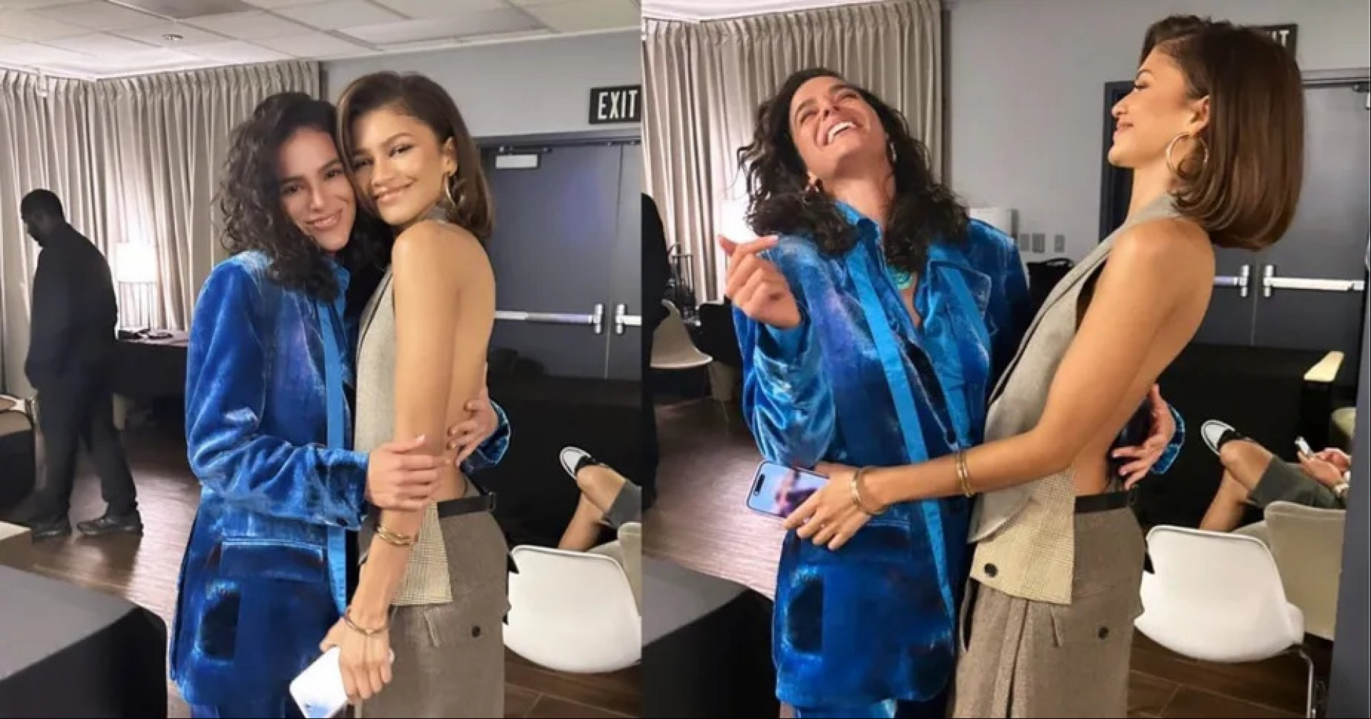 Zendaya e Bruna Marquezine se encontraram durante o CinemaCon; atriz brasileira estava promovendo o filme