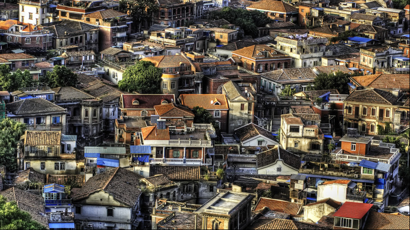 Foto da ilha de Gulangyu, em Xiamen, patrimônio mundial da Unesco