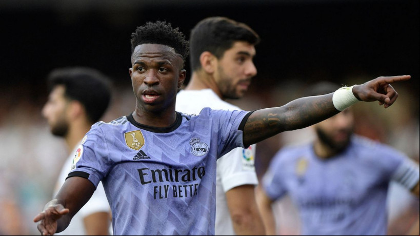 21/05/2023 - Racismo no Futebol - Vinícius Jr. durante partida do Real Madrid contra o Valencia pelo Campeonato Espanhol. REUTERS/Pablo Morano