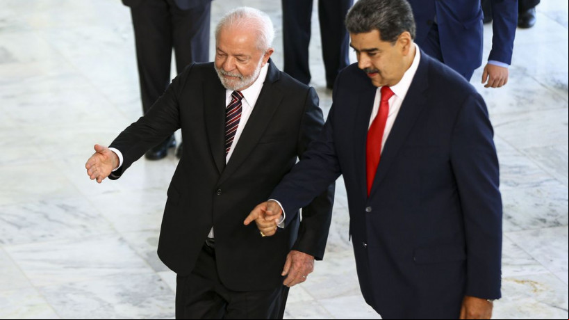 O presidente Luiz Inácio Lula da Silva recebe o presidente da Venezuela, Nicolás Maduro, no Palácio do Planalto