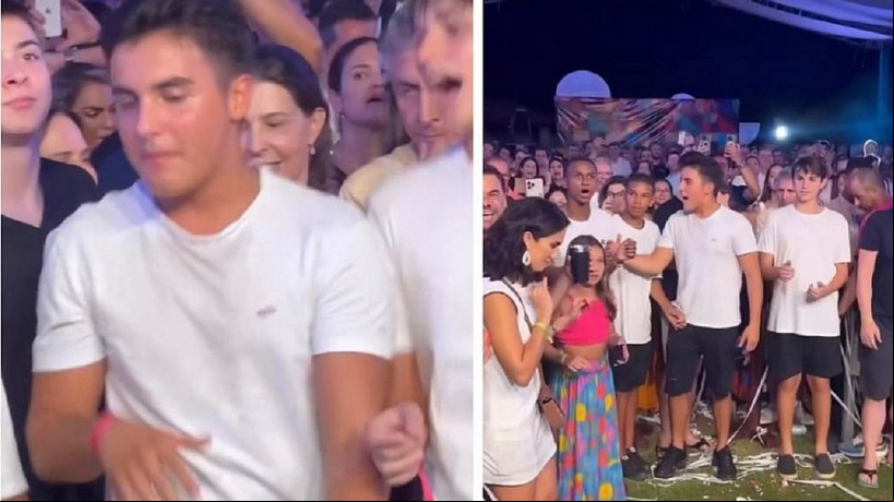 Filho de Ivete Sangalo, Marcelo curte show da mãe junto ao público
