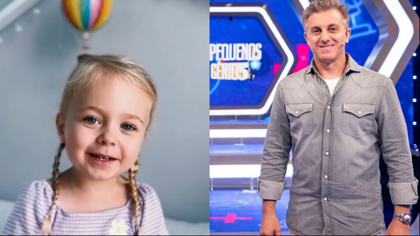 Alice Secco, de 4 anos, estreia na TV no quadro Pequenos Gênios, do Domingão com Huck