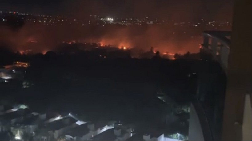 Um incêndio atingiu parte da vegetação entorno do Colosso Fortaleza, no bairro Edson Queiroz, em Fortaleza