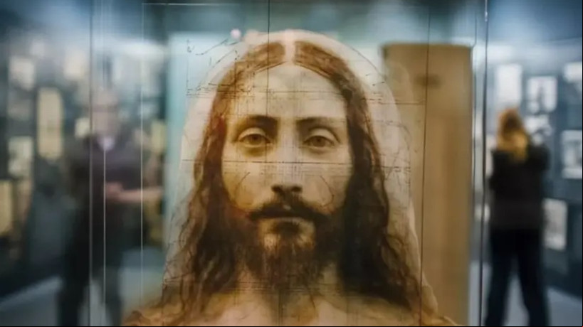 Imagem que a inteligência artificial recriou de Jesus Cristo a partir de características referente ao Santo Sudário.