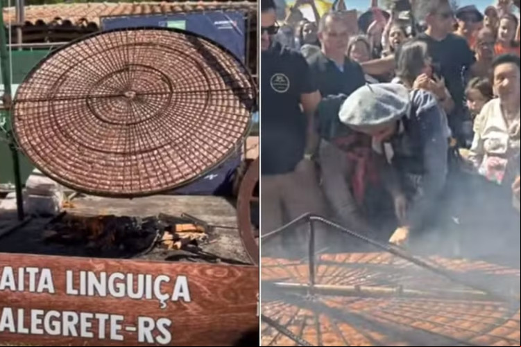 Alegrete recebe Matteus, vice-campeão do BBB24, com maior linguiça do mundo