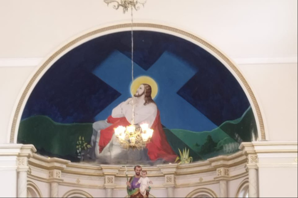 Pintura "A oração de Jesus Cristo do Horto", desenhada em 1959 Pintura "A oração de Jesus Cristo do Horto", desenhada em 1959