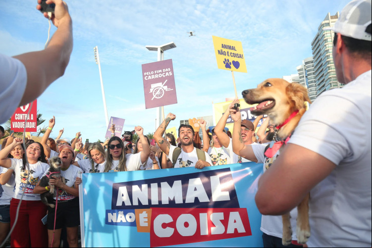 10ª edição da Cãomiada ocorreu na avenida Beira-Mar, em Fortaleza