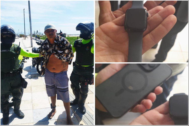 Os suspeitos foram presos em flagrante por uma composição do Batalhão de Policiamento Turístico (BPTur) da Polícia Militar do Ceará (PM-CE)
