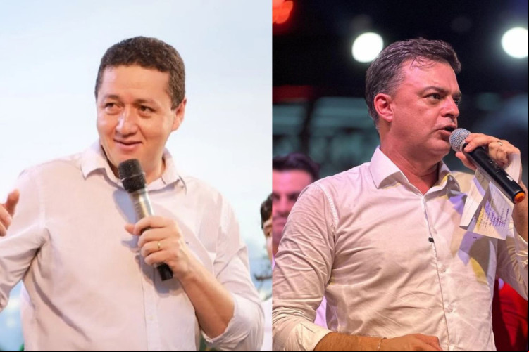 Pré-candidatos à prefeito de Juazeiro do Norte, prefeito Glêdson Bezerra e deputado Fernando Santana