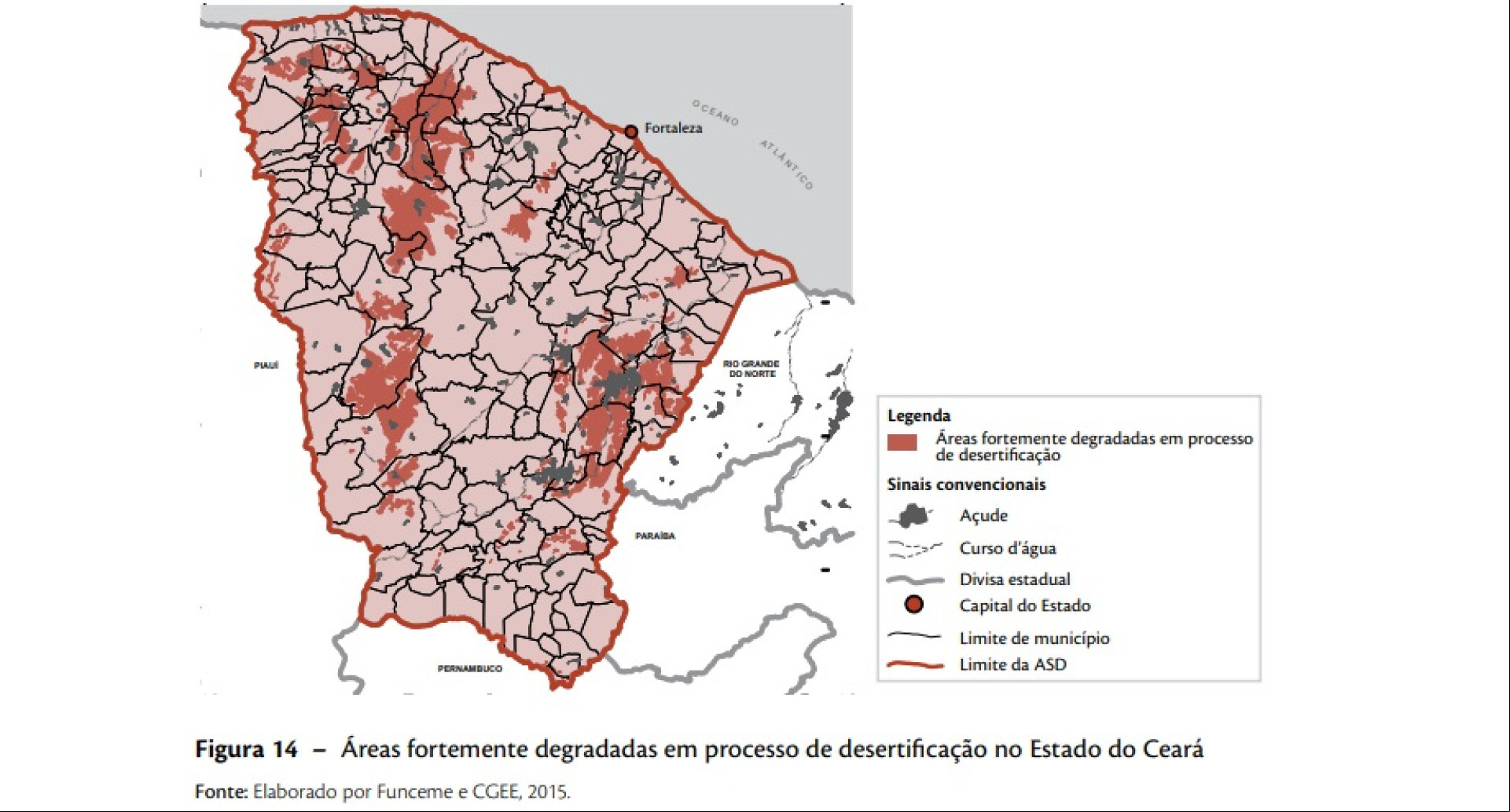 Áreas afetadas pela desertificação no Ceará Áreas afetadas pela desertificação no Ceará