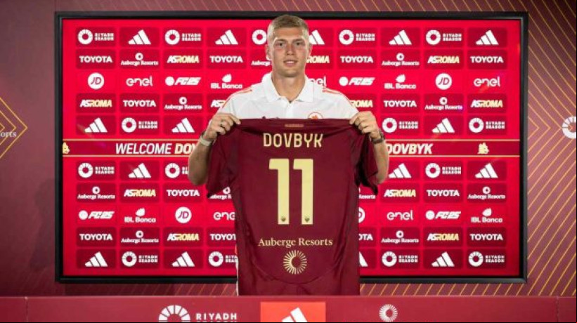 Artem Dovbyk, que fez 24 gols na última temporada pelo Girona, assina contrato até junho de 2029 com os Giallorossi 