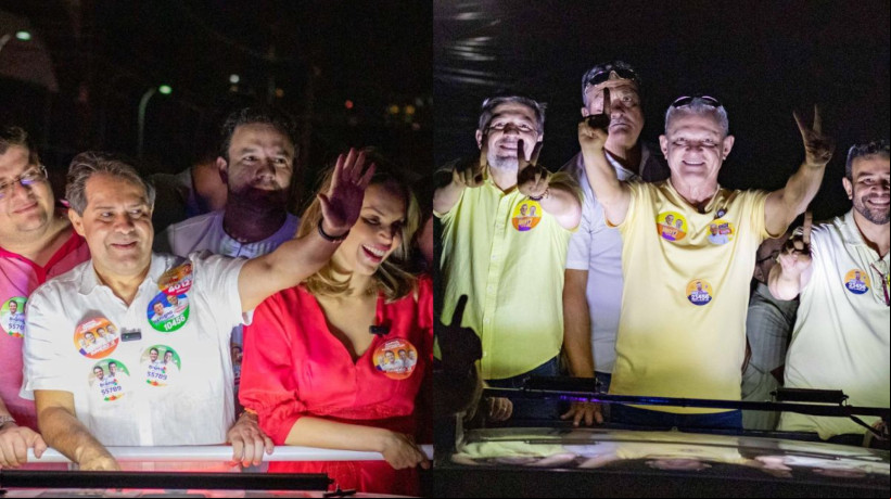 Evandro e Sarto fizeram carreatas e percorreram ruas de Fortaleza no primeiro dia de campanha 