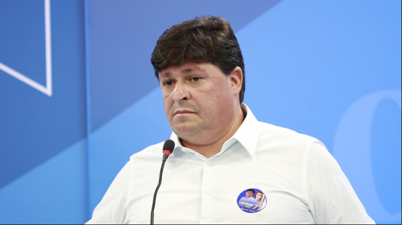 Candidato a prefeito de Fortaleza pelo Solidariedade, o ex-deputado George Lima, no debate promovido pelo O POVO