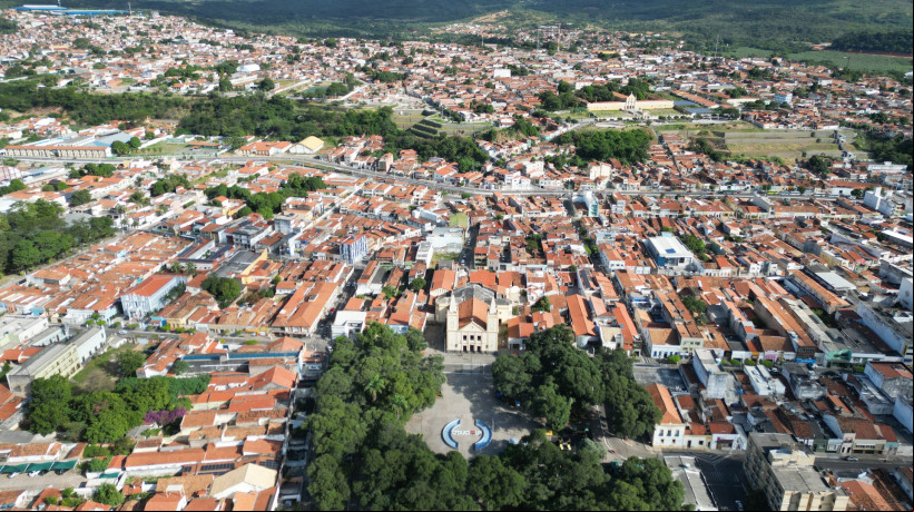 Cariri é a macrorregião que mais choveu no Ceará entre as 7 horas de terça-feira, 6, e 7 horas desta quarta-feira, 7. A área ainda pode receber mais acumulados e fortes temperaturas. Na imagem, o munícipio do Crato, a 538,53 km de distância de Fortaleza, que teve 32 milímetros (mm)