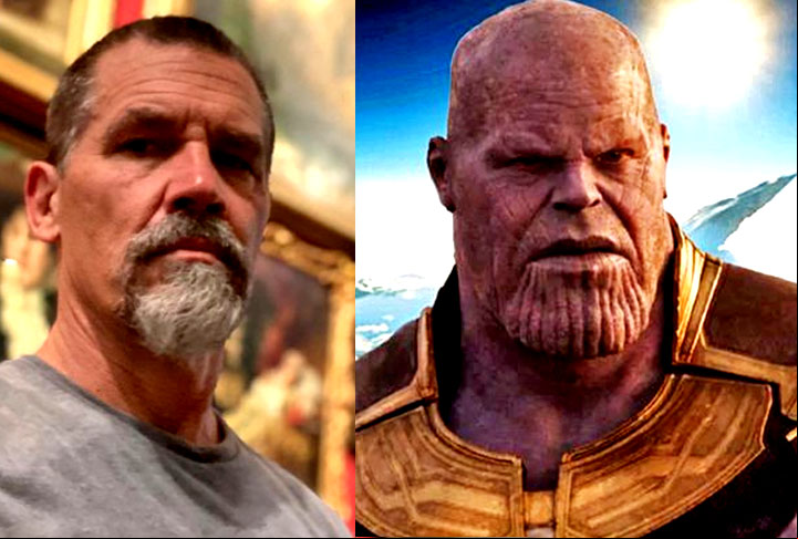 Josh Brolin/Thanos- O ator americano nasceu em 12/2/1968 na Califórnia e interpreta o superpoderoso vilão Thanos em Vingadores: Guerra Infinita (2018) e Vingadores: Ultimato (2019).