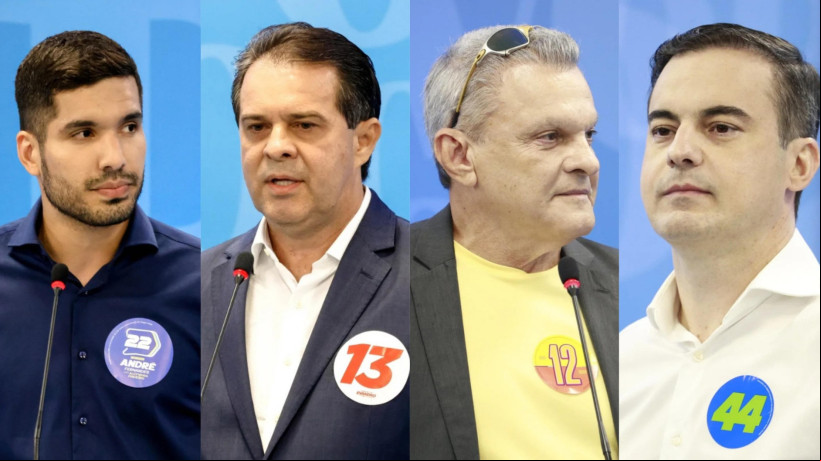 CANDIDATOS André Fernandes (PL), Evandro Leitão (PT), José Sarto (PDT) e Capitão Wagner (União Brasil)