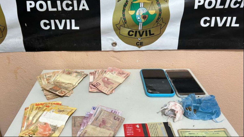 Material apreendido na operação da Polícia Civil em Itaitinga