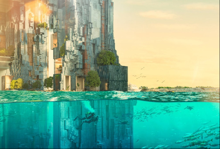 E a água na cidade futurista seria fornecida a partir da retirada do sal de água do Mar Vermelho.