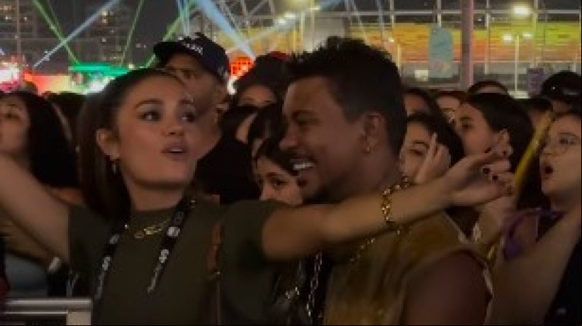 Sophie Charlotte e Xamã curtem show de Duda Beat no Rock in Rio. Casal se aproximou durante gravação da novela Renascer