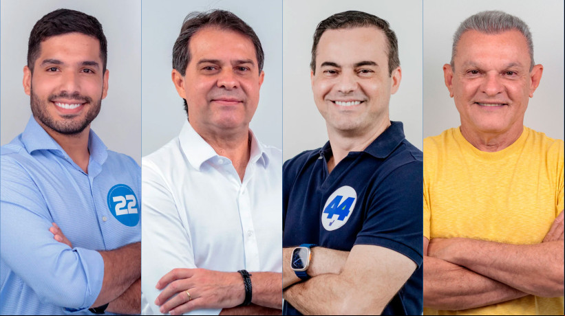 Candidatos a prefeito de Fortaleza André Fernandes, Evandro Leitão, Capitão Wagner e José Sarto