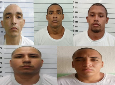 Dos cinco detentos, três foram identificados como integrantes da facção criminosa PCC e GDE 