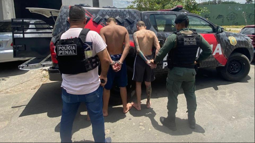 Internos foram presos no bairro Mondubim, em Fortaleza, por agentes da Polícia Penal