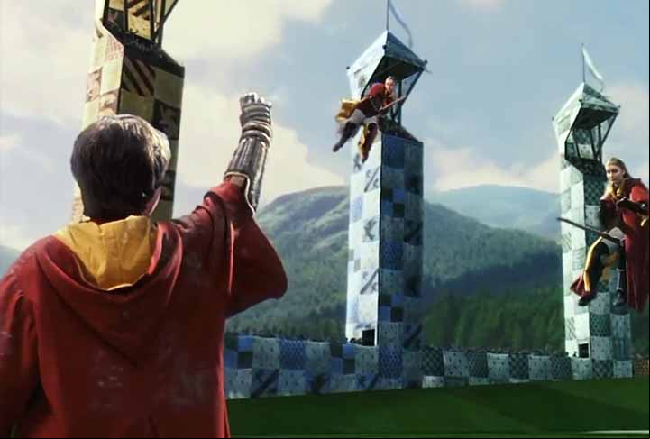 No quarto livro, O Cálice de Fogo, Harry participa do Torneio Tribruxo e testemunha a captura do pomo de ouro por Viktor Krum, apanhador da equipe da Bulgária, durante a Copa Mundial de Quadribol.