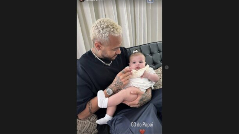 Atacante do Al-Hilal está no Brasil para comemorar o primeiro ano de vida de Mavie, sua filha com Biancardi, em Mangaratiba