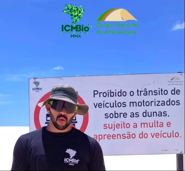 O ICMBio também alerta sobre o impacto negativo do trânsito de veículos motorizados nas dunas, que agrava a erosão e danifica a paisagem.